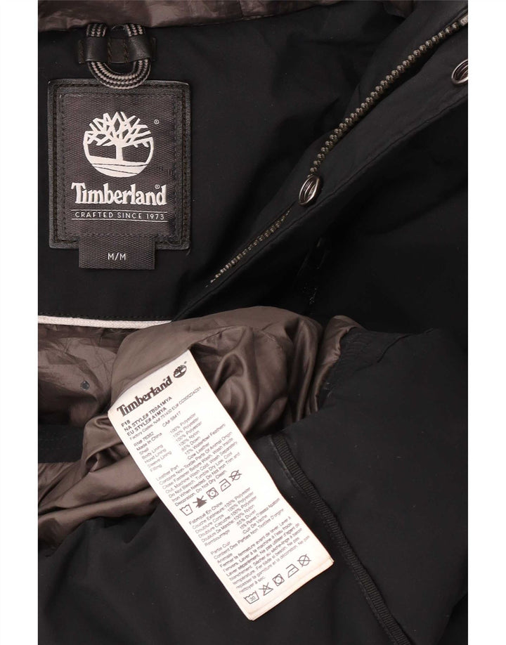 Timberland Herre hættepolstret jakke UK 38 Medium Sort Polyester