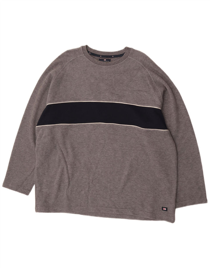 Marks & Spencer Herre Blue Harbor Top Langærmet 2XL Grå Colourblock