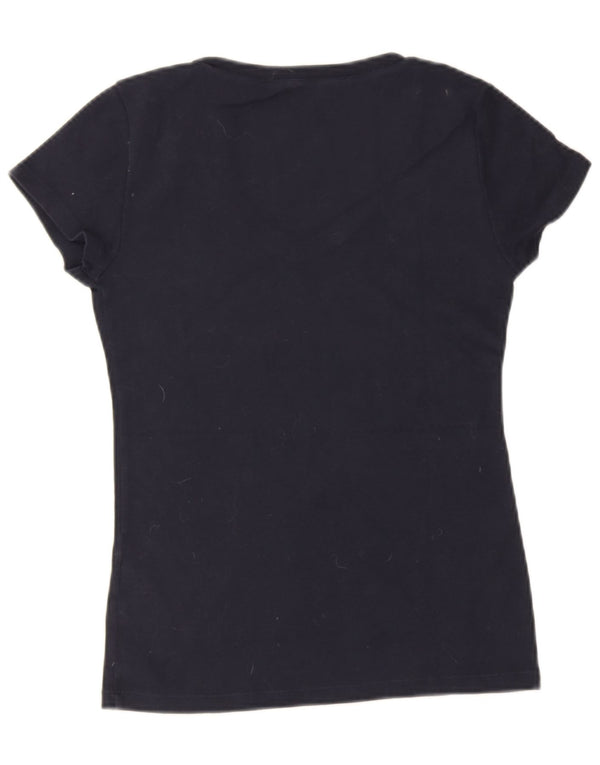 Tommy Hilfiger Dame T-Shirt Top UK 12 Medium Navy Blue Bomuld