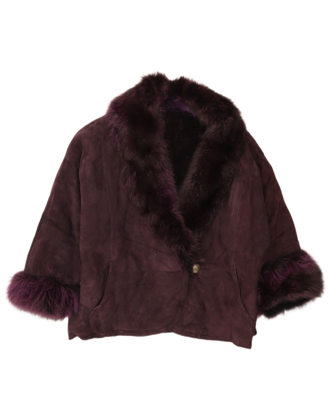 Vintage damejakke med 3/4 ærmer i overstørrelse IT 42 Medium Lilla