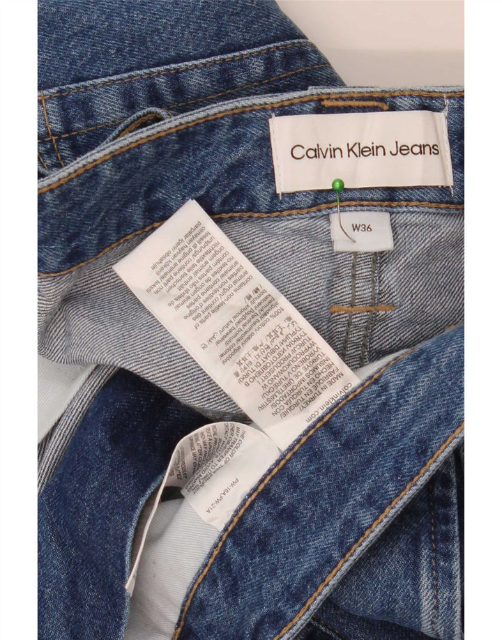Calvin Klein Herre Denim Shorts W36 Stor Blå Bomuld