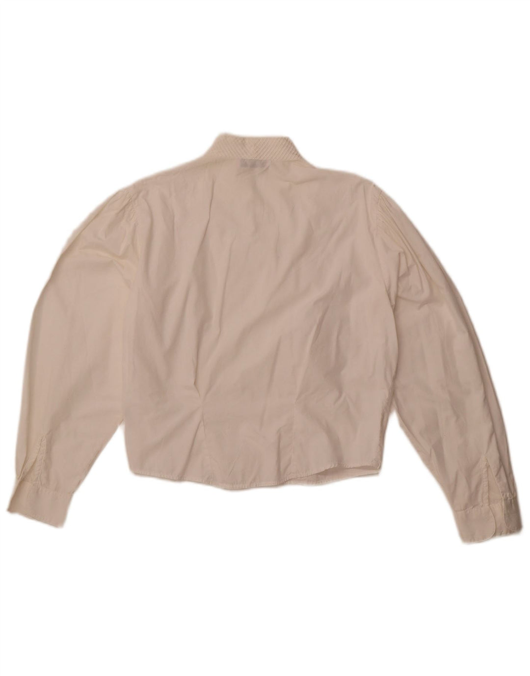 Enara Camice Dame Crop Shirt Bluse UK 14 Medium White Bomuld