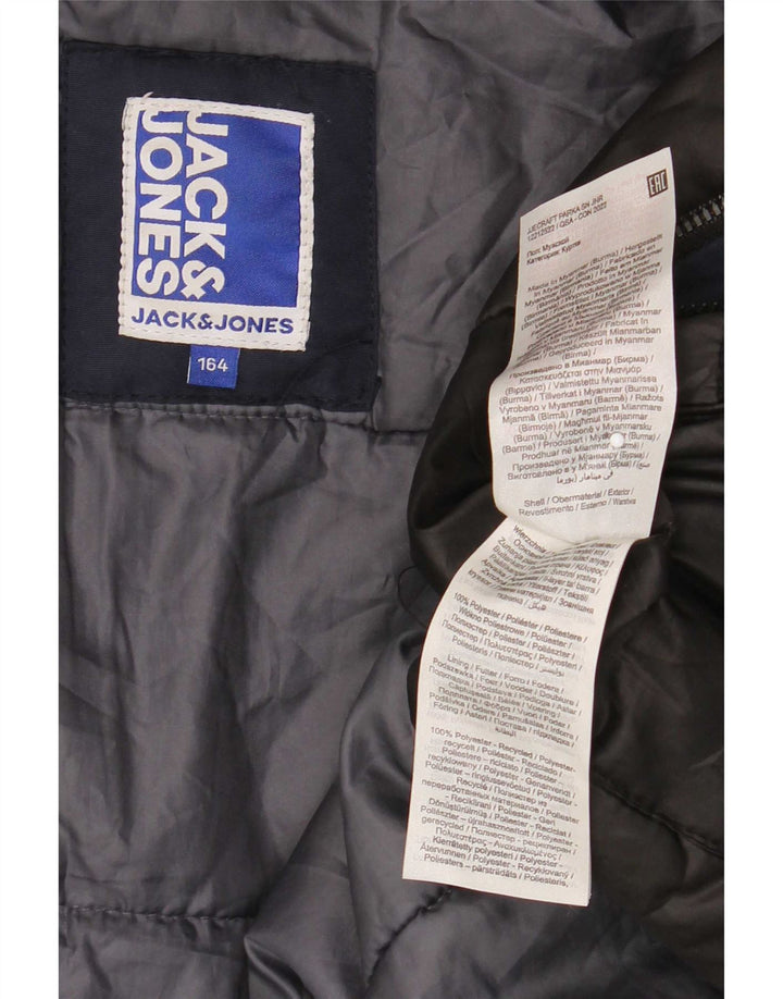 Jack & Jones Polstret frakke med hætte til drenge 13-14 år marineblå polyester