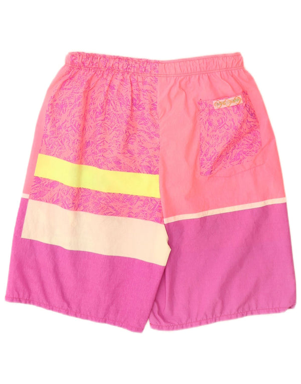 SANTOSTEFANO Grafiske svømmeshorts til mænd IT 52 Large Pink Colourblock