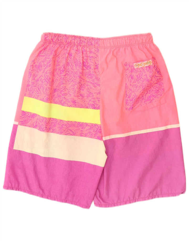 SANTOSTEFANO Grafiske svømmeshorts til mænd IT 52 Large Pink Colourblock