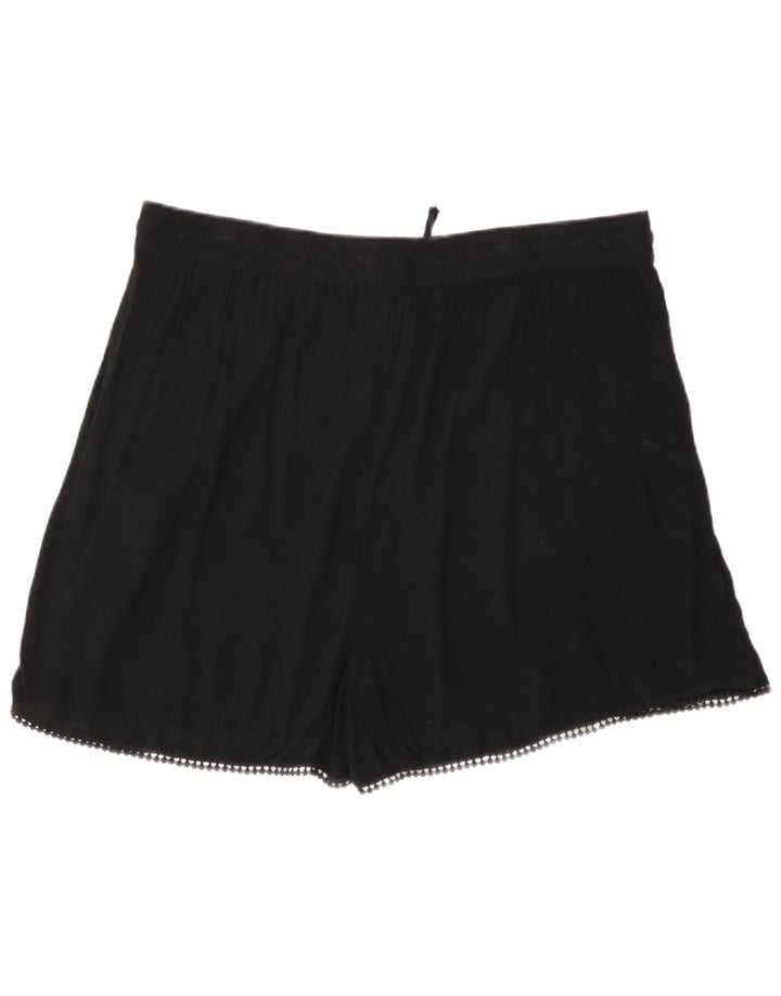 Marks & Spencer Kvinder Casual Shorts UK 16 Large W38 Black Viscose