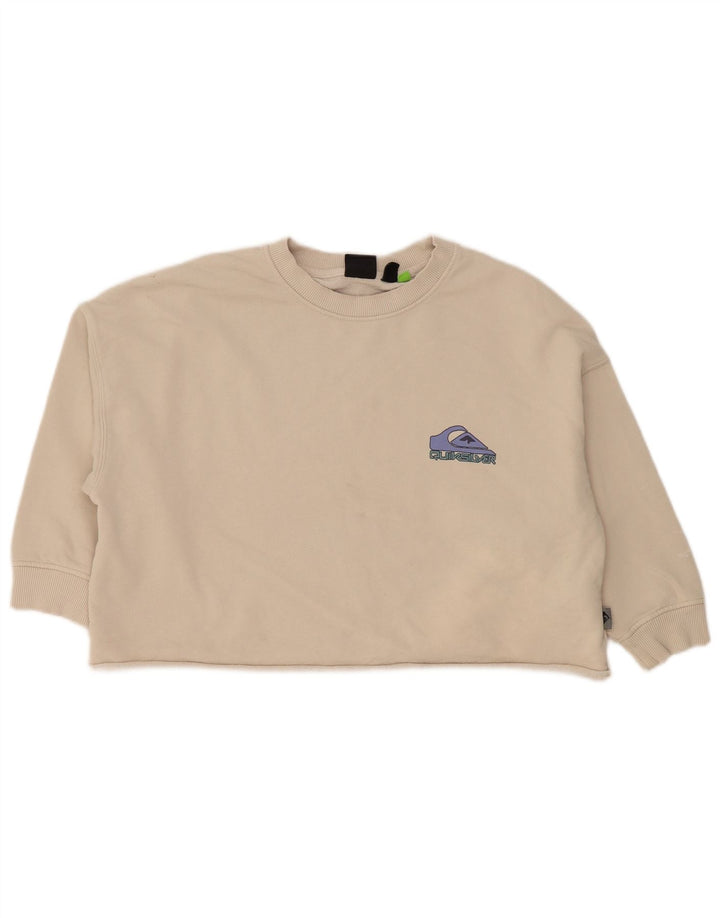 Animal Womens Oversized Crop Sweatshirt Jumper UK 10 Small Off White