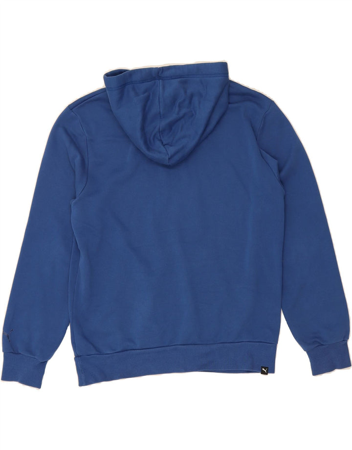 PUMA Mens Graphic Hoodie Jumper Small Blue Cotton Vintage Puma and Second-Hand Puma from Messina Hembry 