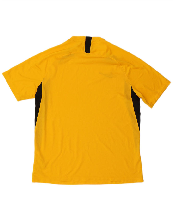 Nike Herre Dri Fit T-shirt Top XL Gul Colourblock Polyester