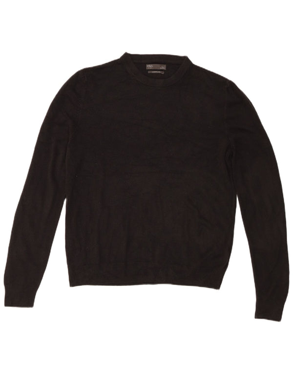 Marks & Spencer Herre sweater med rund hals, stor sort akryl