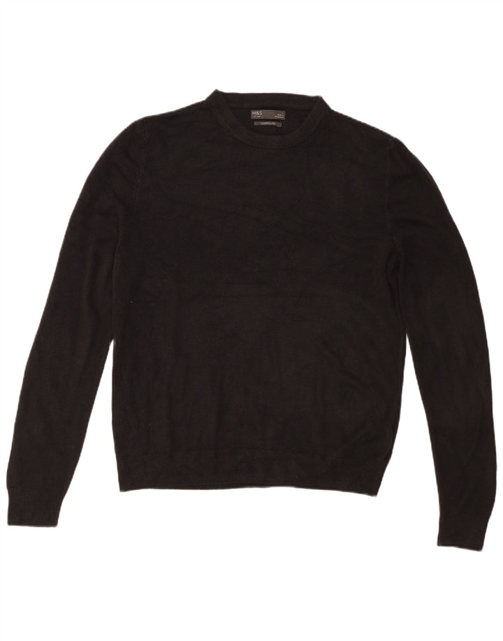 Marks & Spencer Herre sweater med rund hals, stor sort akryl
