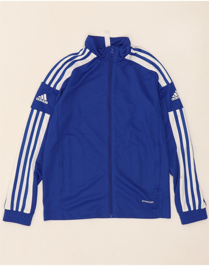 Adidas Boys Aeroready Tracksuit Topjakke 11-12 År Blå Polyester