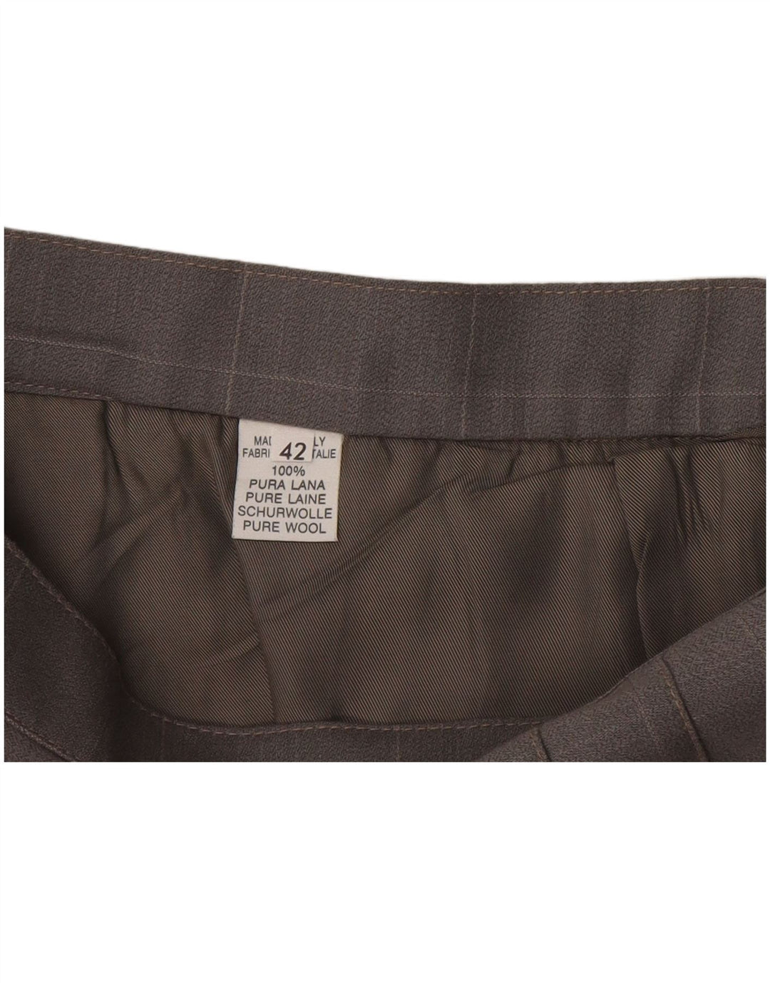 Vintage plisseret mininederdel til kvinder IT 42 Medium W28 Grå ternet uld
