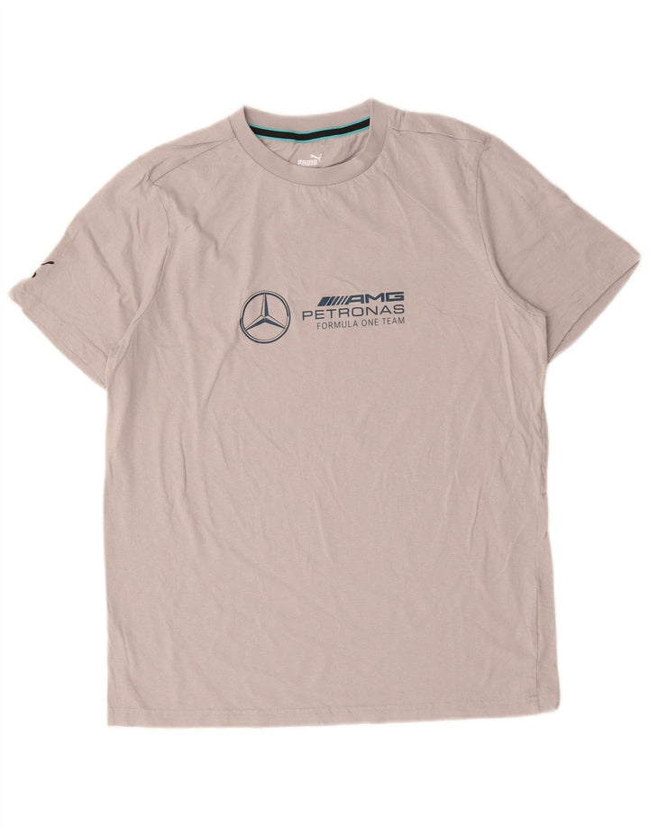 Puma Herre grafisk T-shirt Top mellemgrå bomuld