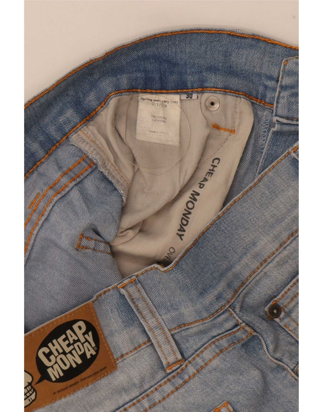 Billige Mandag Dame Denim Shorts Medium W30 Blå