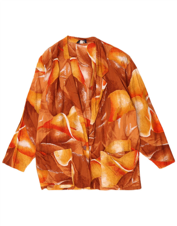 Rene Dame 1-knaps blazerjakke IT 44 Medium Brown Floral