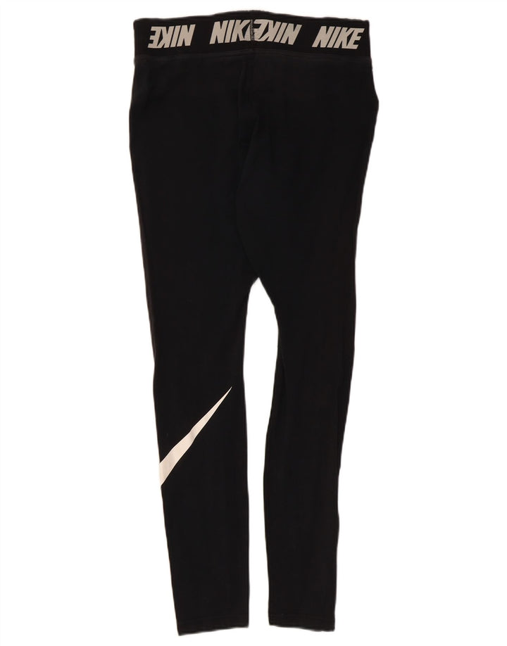 Nike Dame Grafiske Leggings UK 12 Medium Sort Bomuld