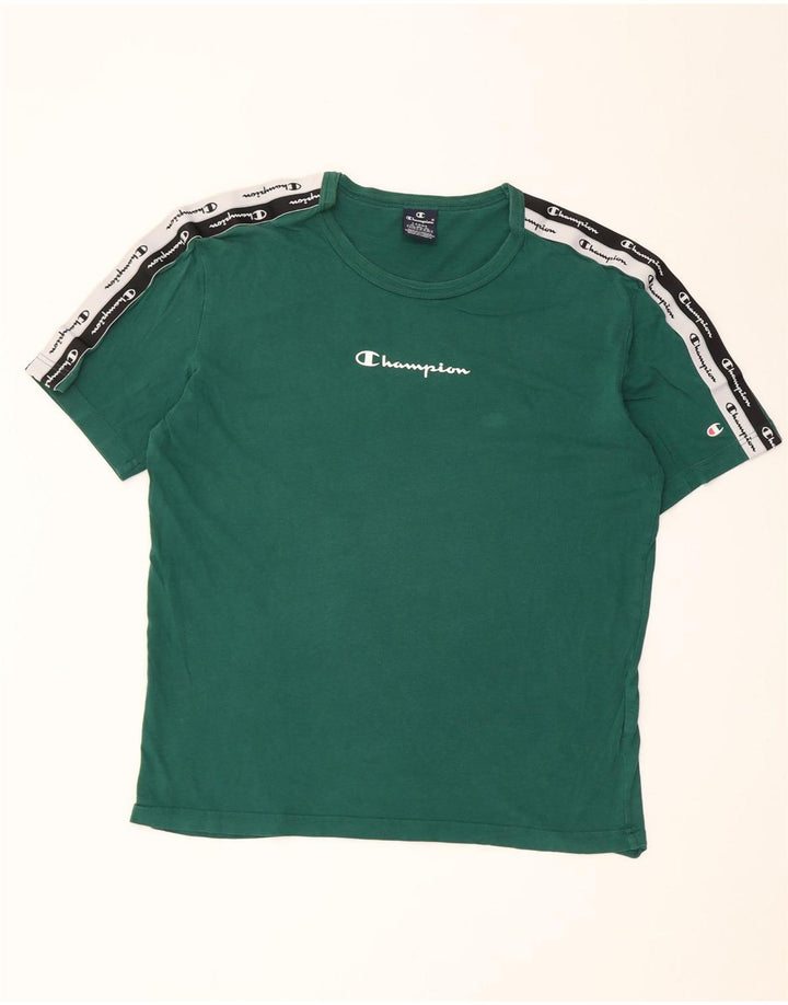 Champion Herre Grafisk T-Shirt Top Stor Grøn Colourblock