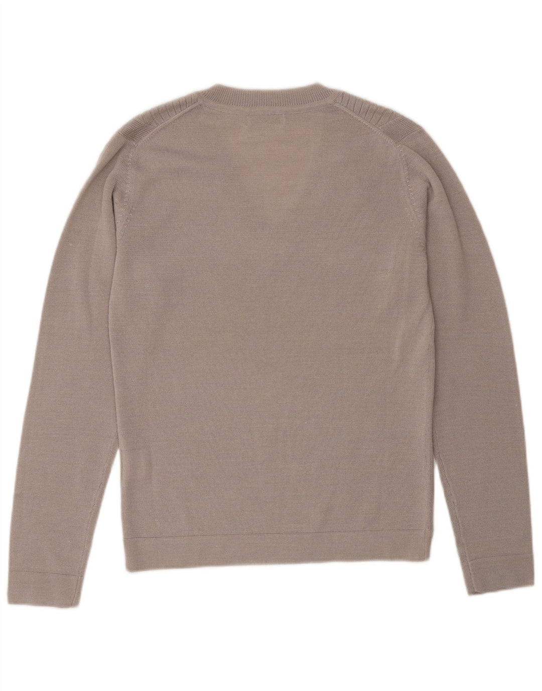 CALVIN KLEIN Dame Golf V-hals sweater UK 10 Small Beige Uld