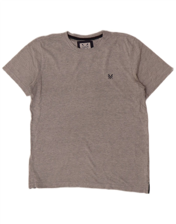 Crew Clothing Herre T-Shirt Top Lille Grå Bomuld