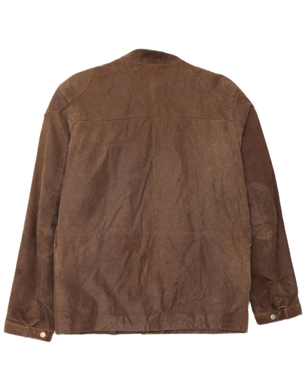 Vintage Herre Motorcykel Læder Utility Jacket UK 38 Medium Brown