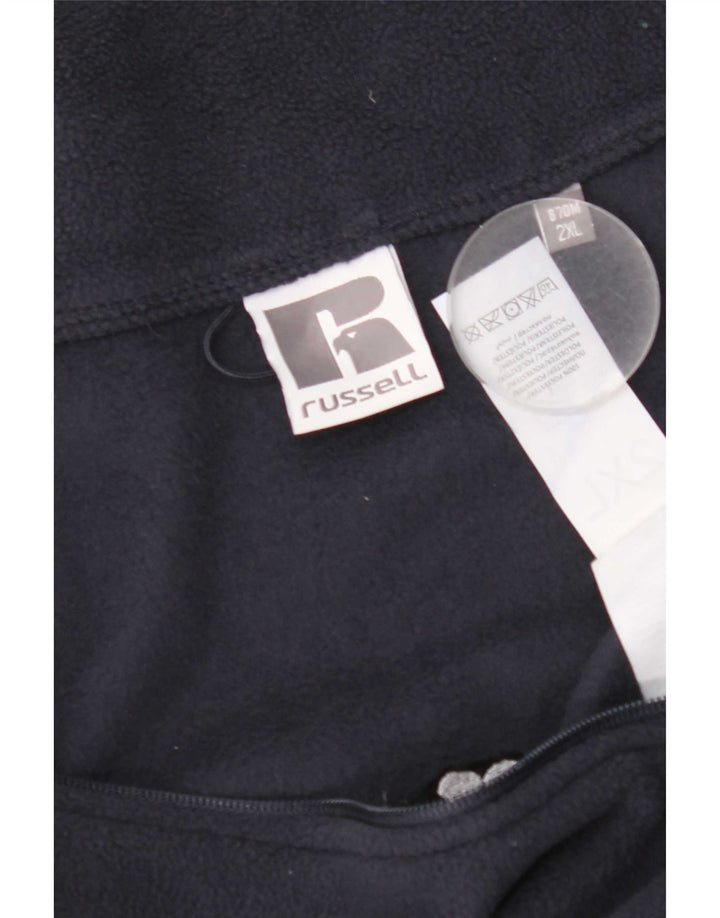 Russell Athletic Herre grafisk fleecejakke UK 44 2XL Navy Blue Polyester