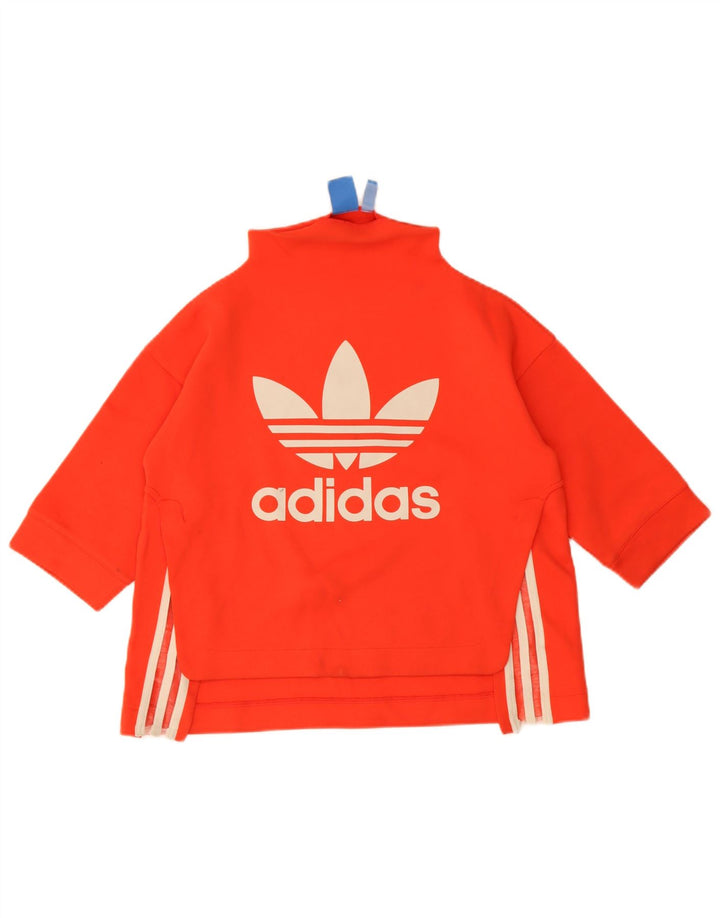 Adidas Dame Oversized Grafisk Sweatshirt Jumper UK 10 Lille Rød