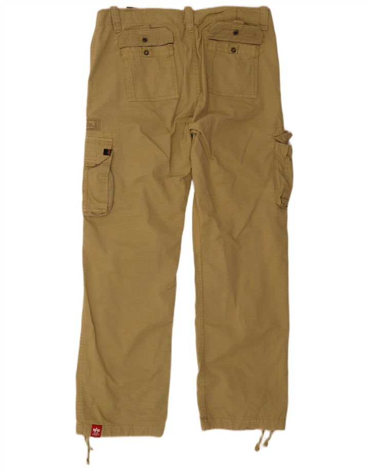 Alpha Industries Straight Cargo bukser til mænd W36 L32 Khaki Bomuld
