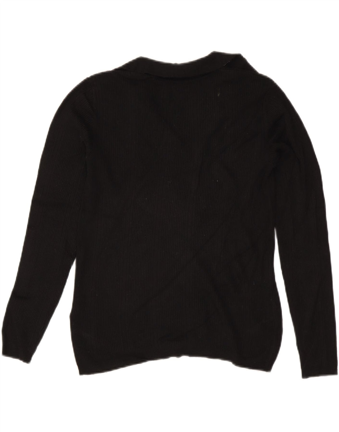 Marks & Spencer Dame Polo Neck Jumper Sweater UK 12 Medium Black Viscose
