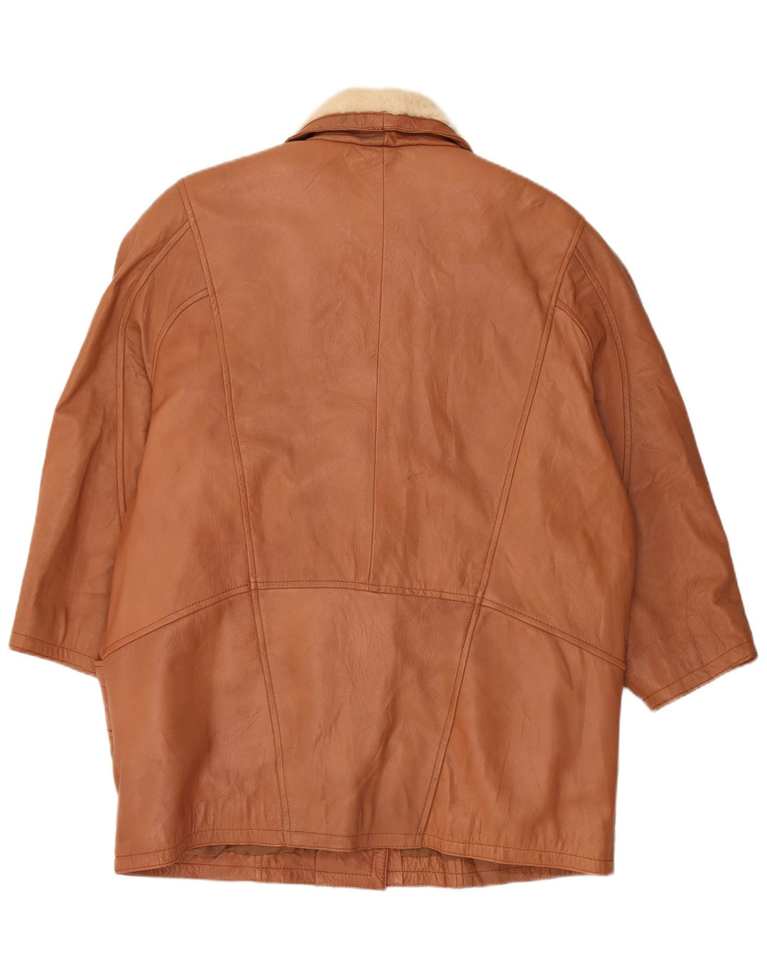 Vintage Dame Oversized Shearling Jacket UK 16 Large Brown
