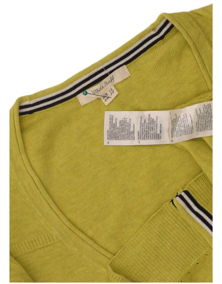White Stuff Dame Cardigan Sweater UK 10 Small Green Bomuld