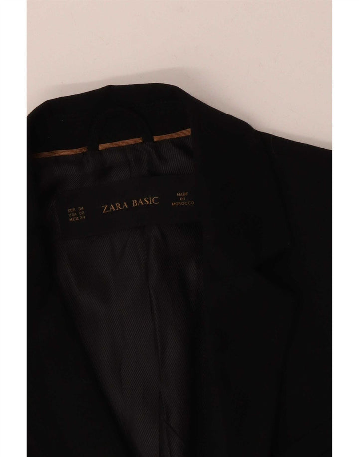 Zara Dame 1 Knap Blazer Jakke EU 34 2XS Rød Polyester