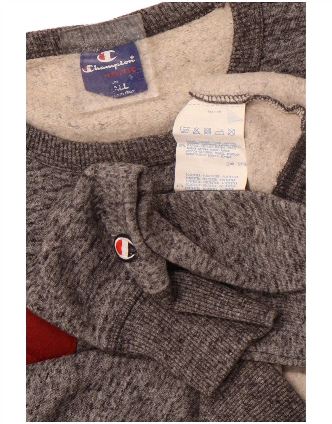 Champion Herre grafisk sweatshirt Jumper lille grå flækket bomuld