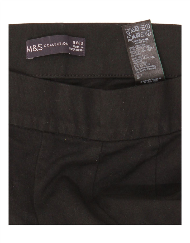Marks & Spencer Lige Casual Bukser til kvinder UK 8 Small Black Viscose