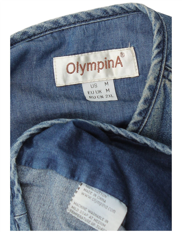 Olympia Herre Denim Utility Gilet UK 38 Medium Blue Cotton