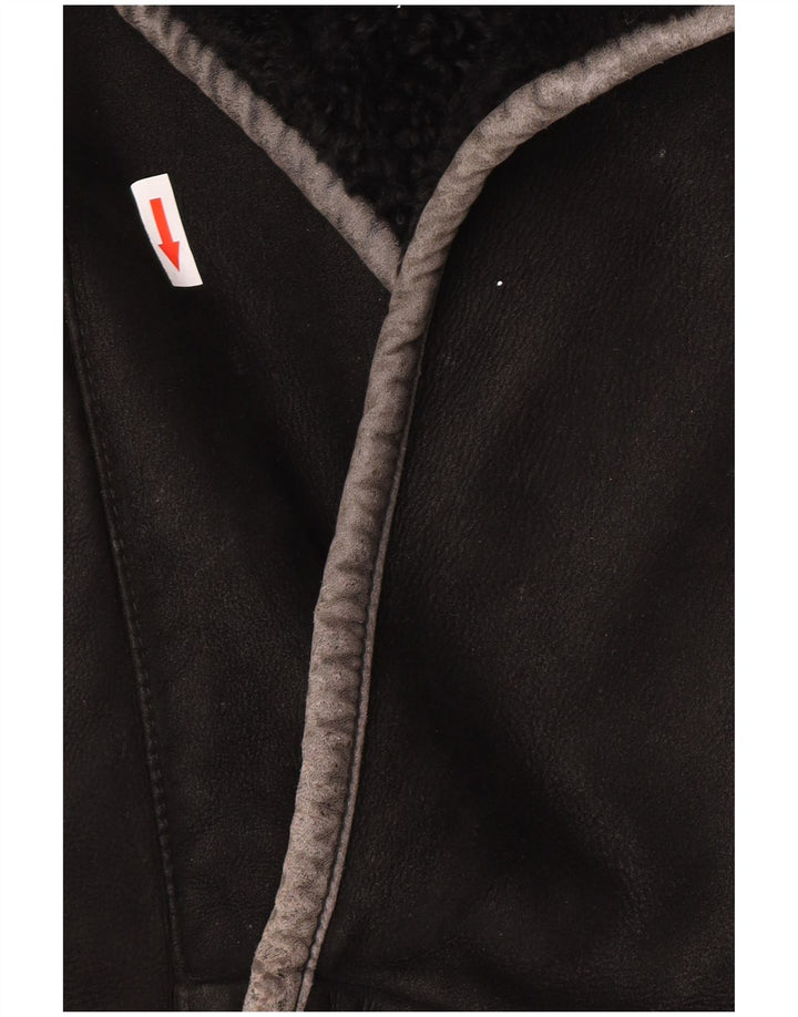 Vintage Herre Shearling Jacket IT 50 Large Black Shearling