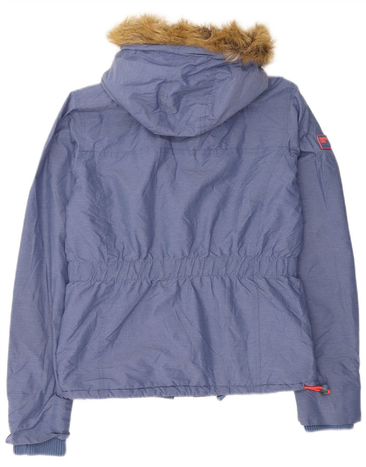 Superdry Sherpa Windbreaker-jakke med hætte til kvinder UK 14 Medium Blue