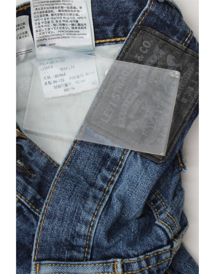 Levi's Herre 511 Distressed Slim Jeans W34 L34 Blå Bomuld