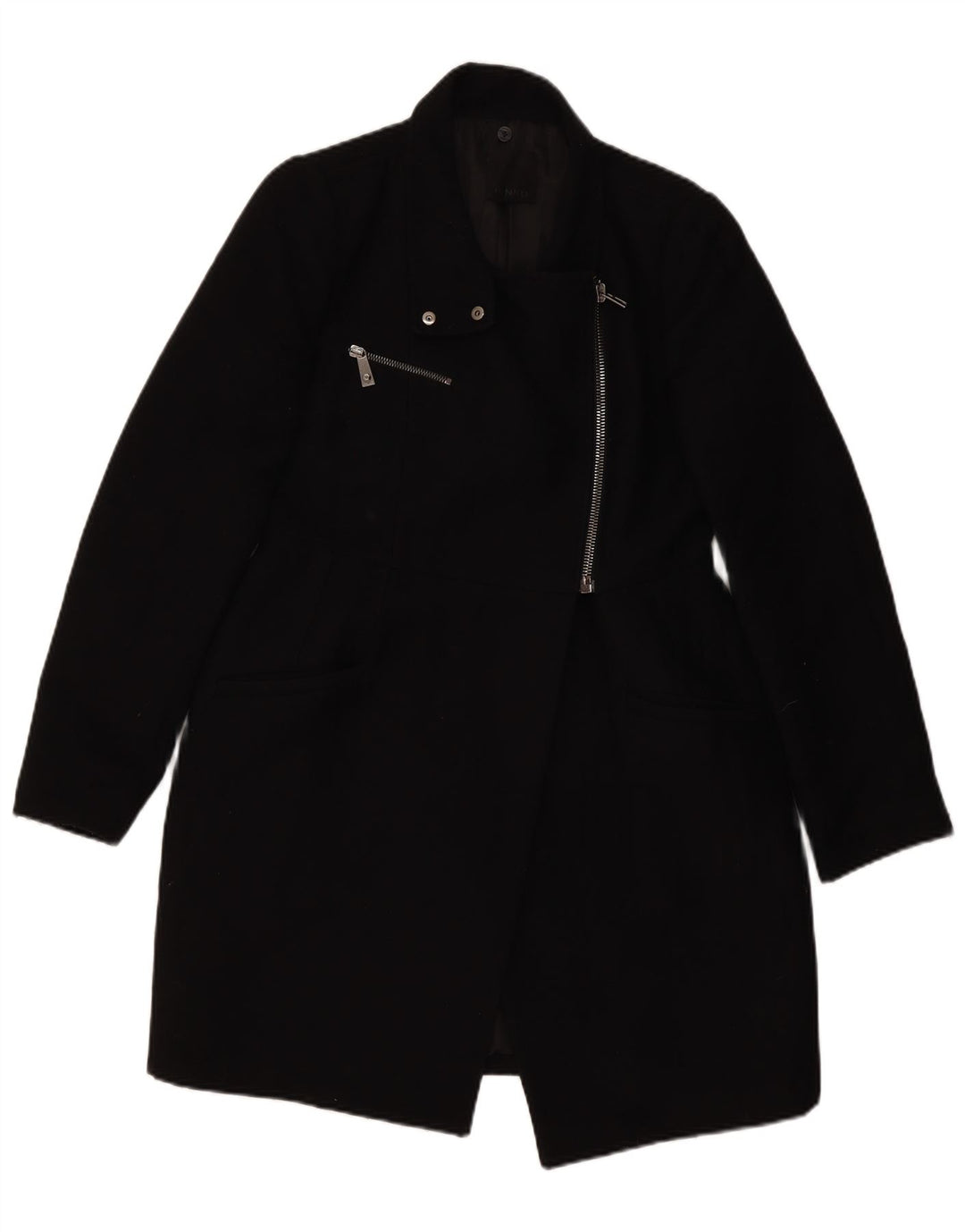 Pinko Dame Overfrakke UK 12 Medium Sort Uld