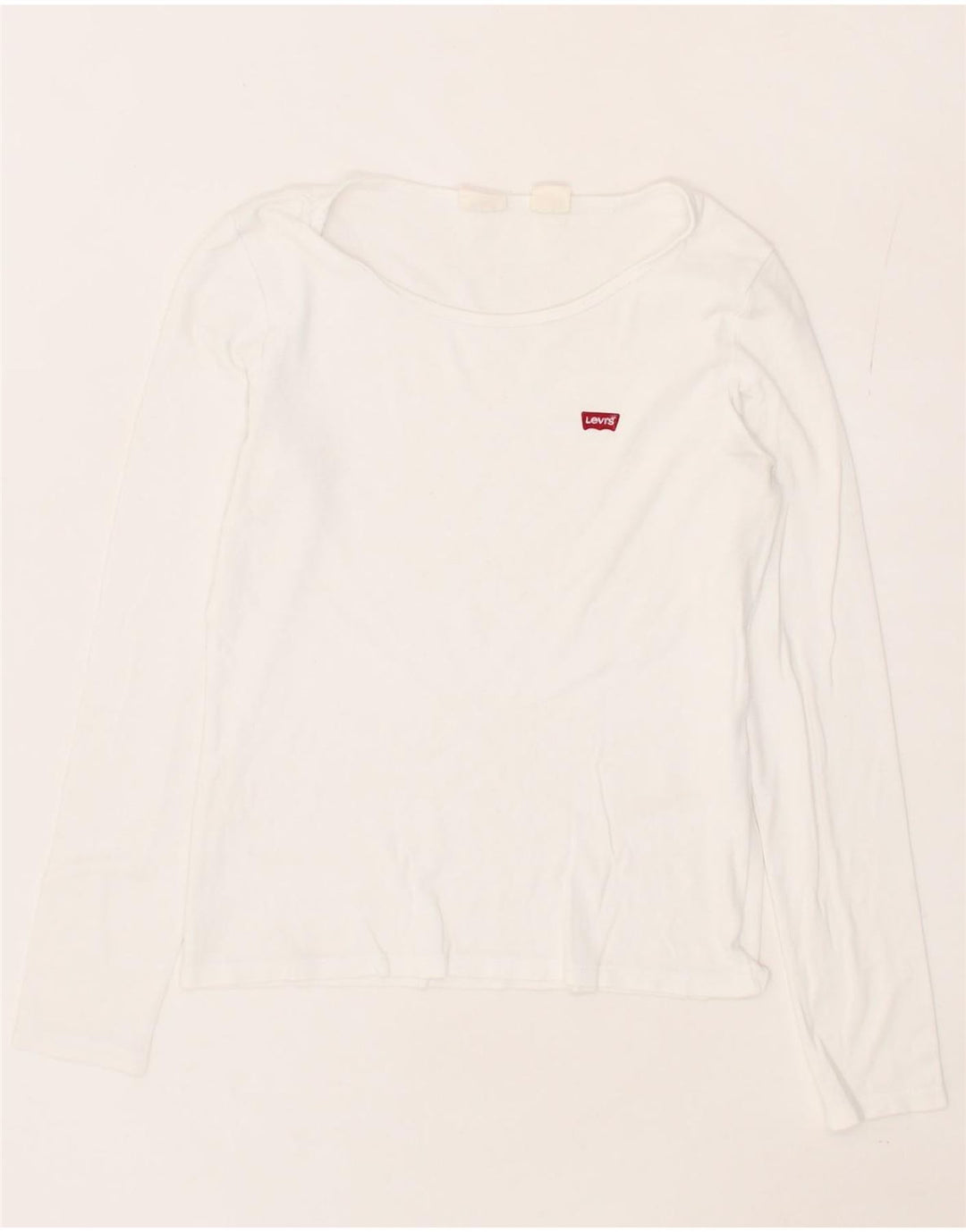 LEVI'S Womens Top Long Sleeve UK 12 Medium White Cotton Vintage Levi's and Second-Hand Levi's from Messina Hembry 