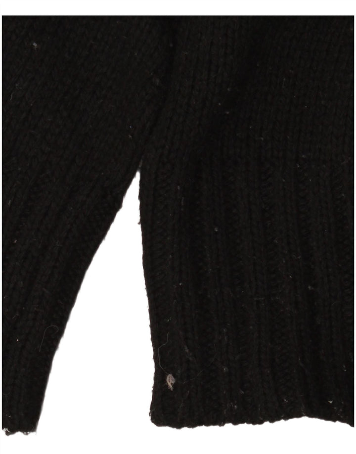 Zara Dame Oversized Turtle Neck Jumper Sweater UK 16 Large Black