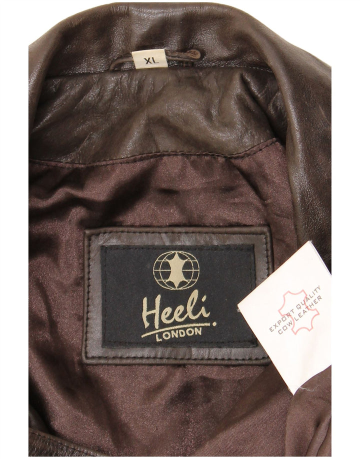 Heeli Herre Læderjakke UK 42 XL Brun Læder