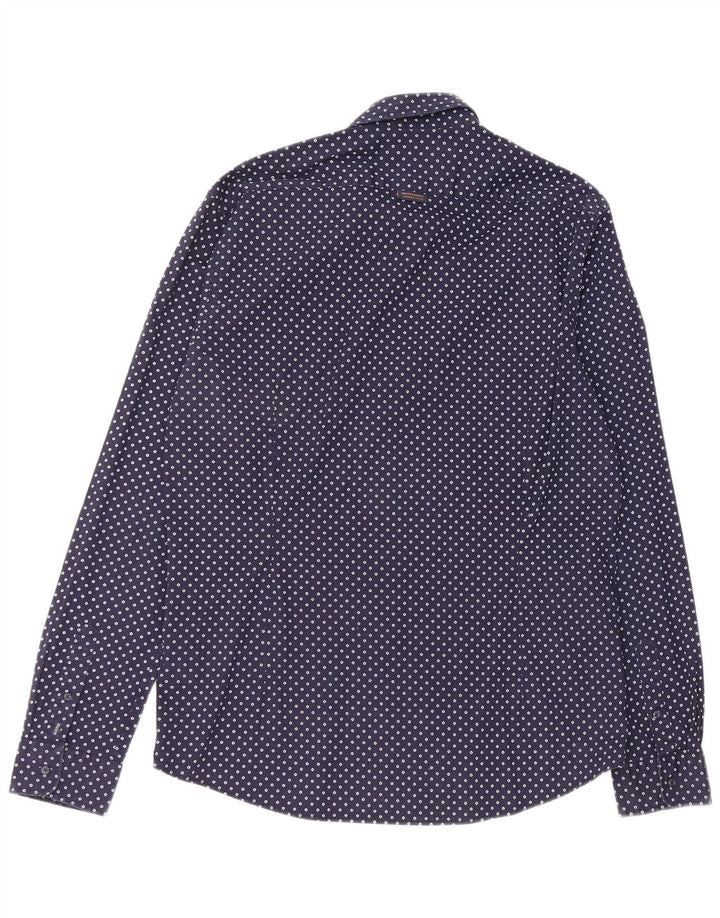 Scotch & Soda herreskjorte XL marineblå plettet bomuld