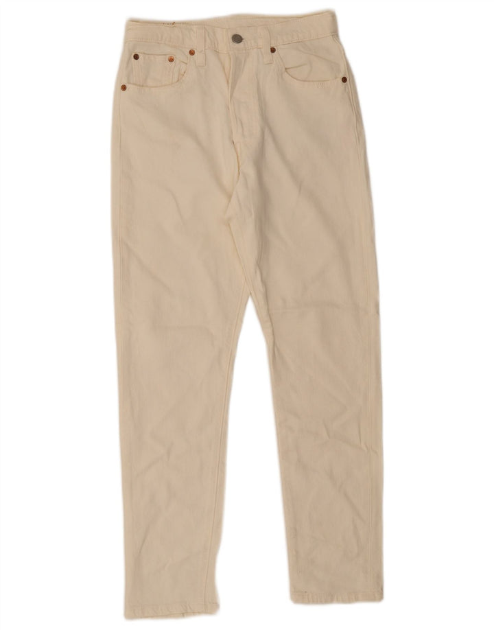 Levi's Dame 501 Straight Jeans W25 L28 Off White Bomuld