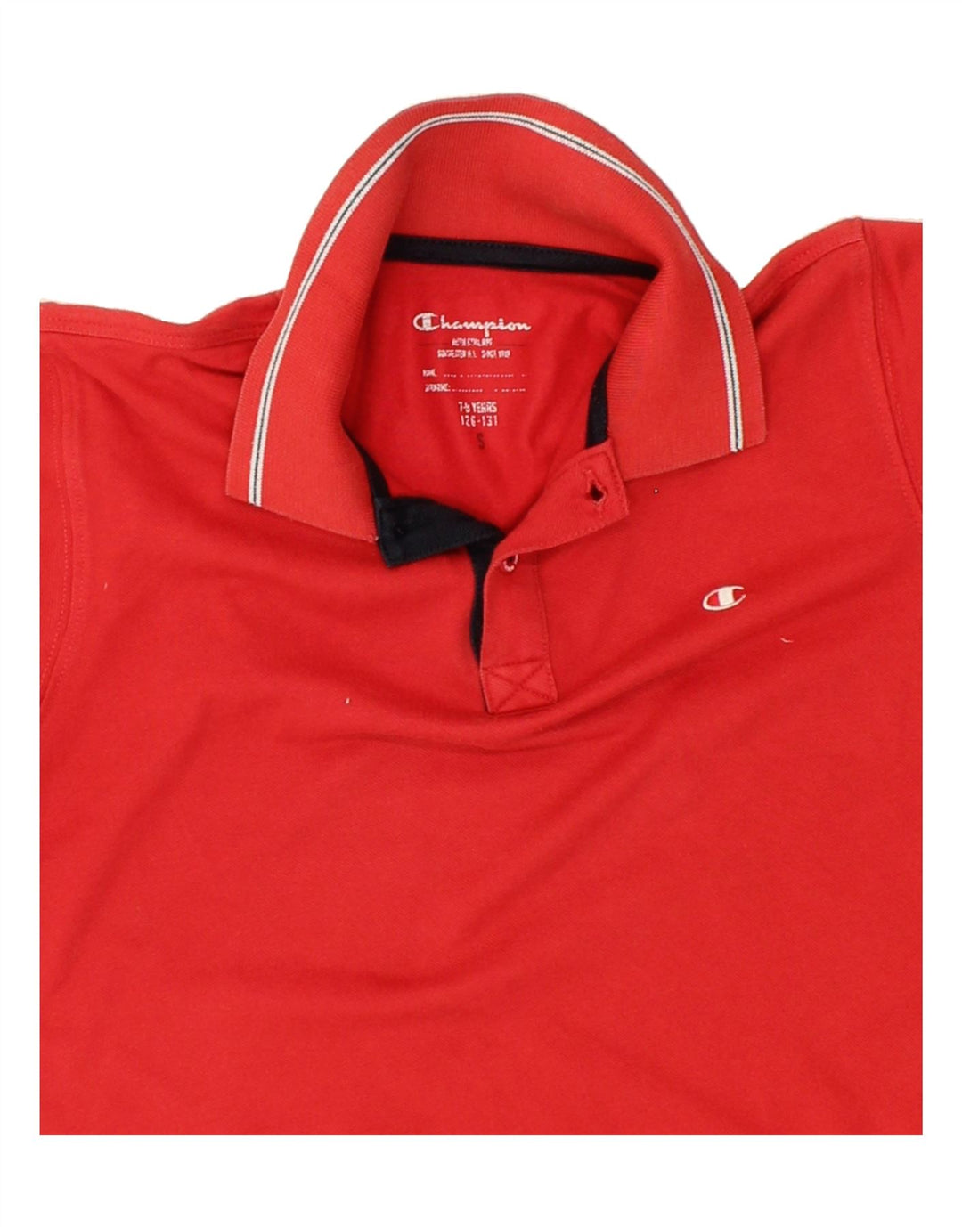 CHAMPION Boys Polo Shirt 7-8 Years Small Red Cotton Vintage Champion and Second-Hand Champion from Messina Hembry 