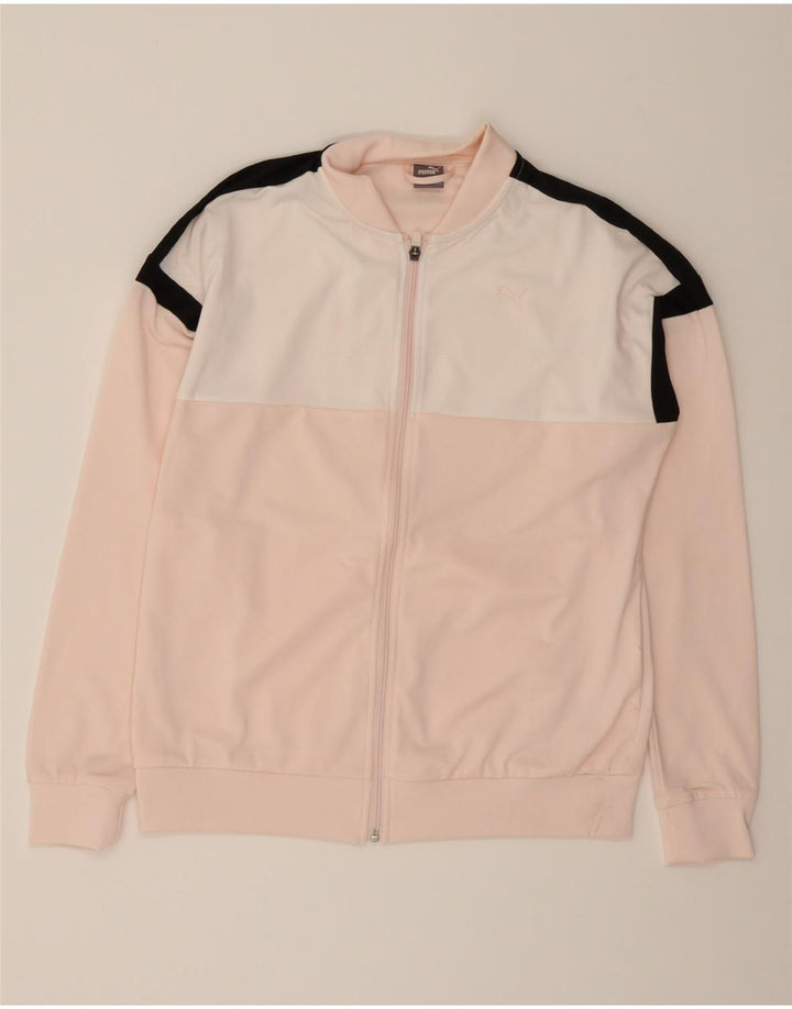 PUMA Womens Tracksuit Top Jacket UK 16 Large Pink Colourblock Polyester Vintage Puma and Second-Hand Puma from Messina Hembry 