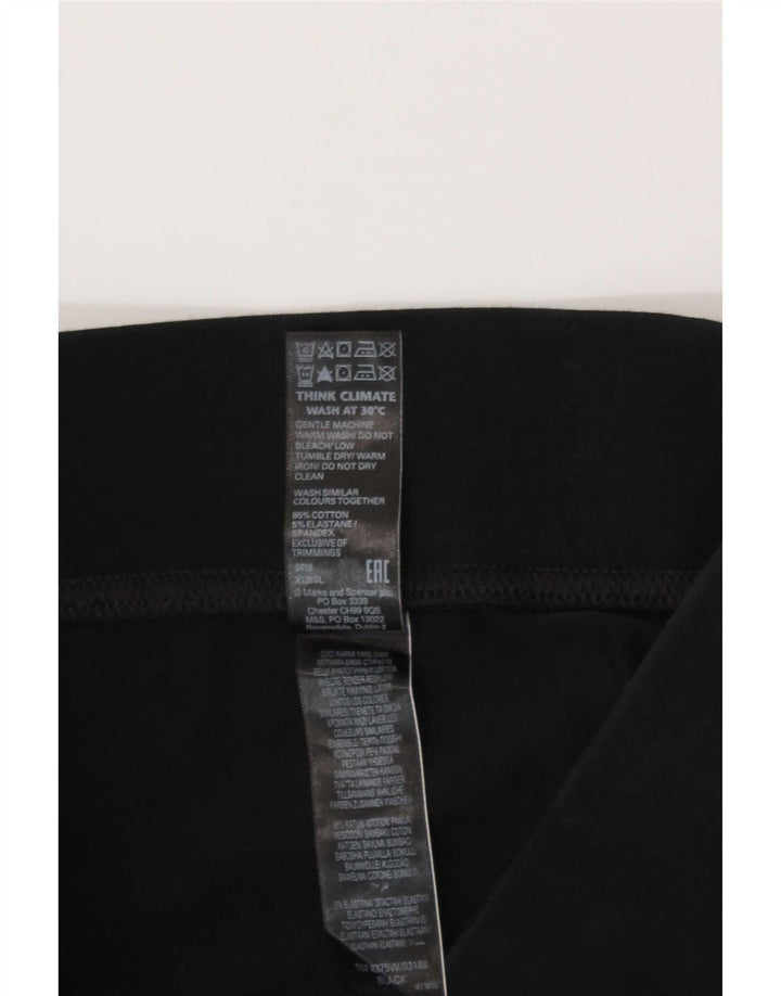 Marks & Spencer Dame Leggings UK 12 Medium Sort Bomuld