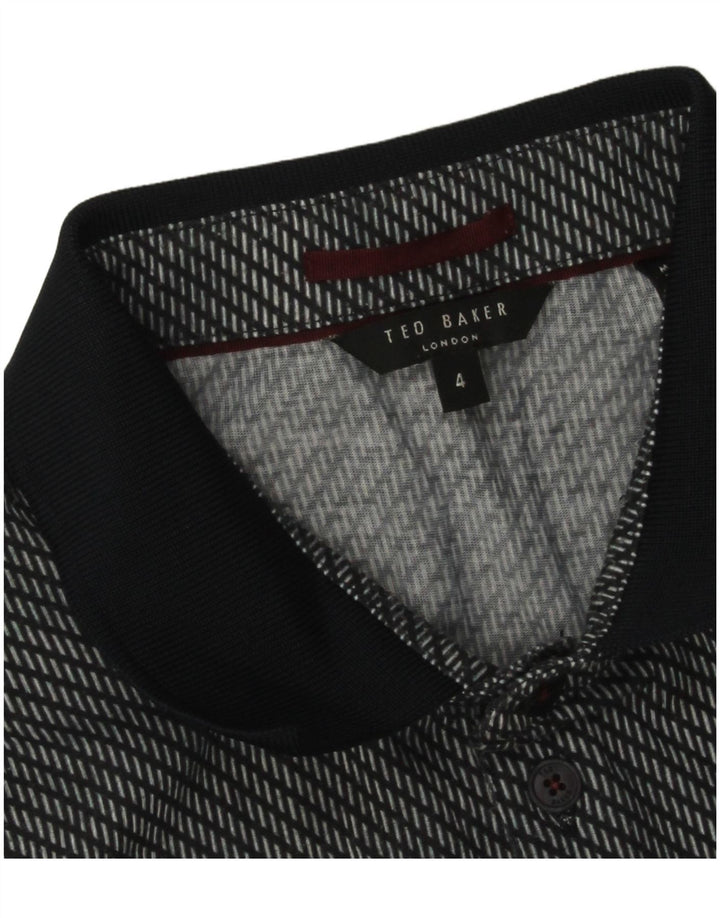 Ted Baker Herre Polo Shirt Størrelse 4 Large Navy Blue Spotted Polyester