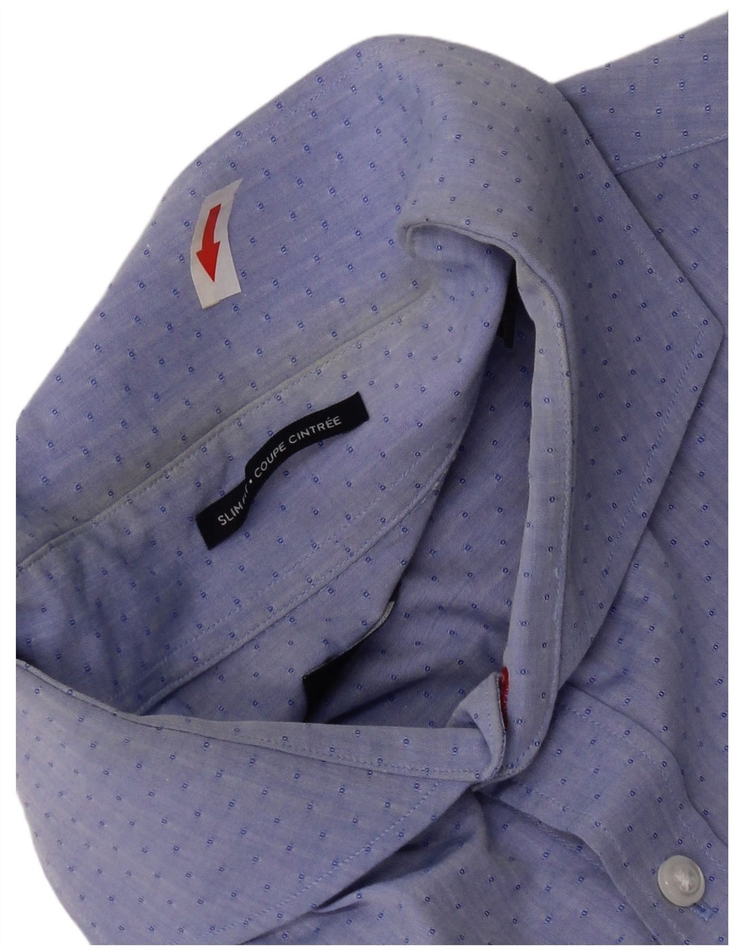 Tommy Hilfiger Herre Slim Fit Skjorte Størrelse 16 Stor Blå Geometrisk