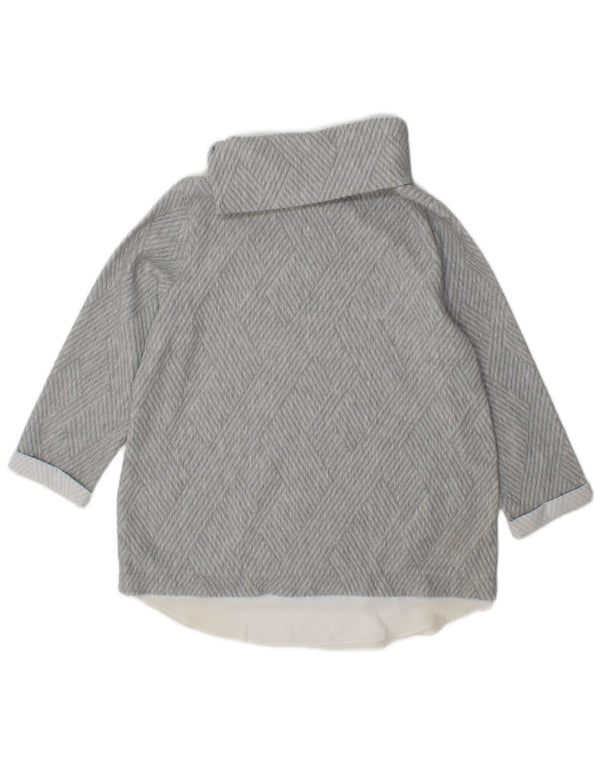 Phase Eight Womens Roll Neck Jumper Sweater UK 12 Medium Grey Geometric